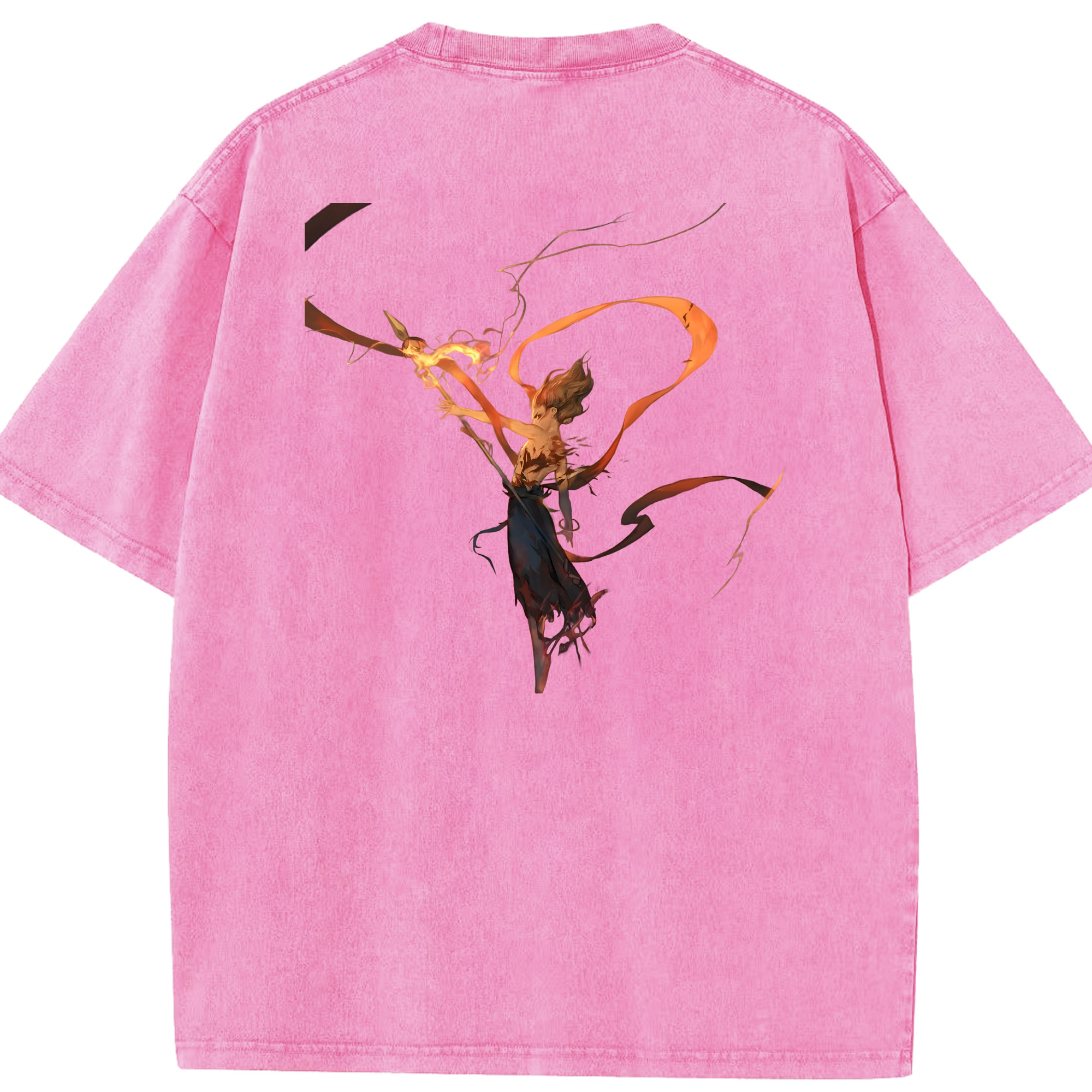 （画像用） Ne Zha 2 ナタ 魔童の大暴れ 綿100% ヴィンテージ風 半袖Tシャツ（背面プリント）